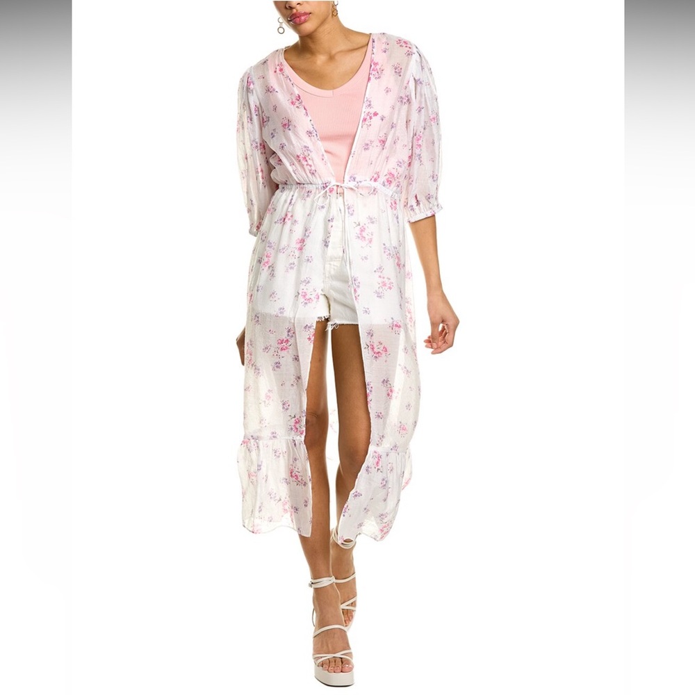 Vince Camuto 3/4 length sleeve tie waist duster top